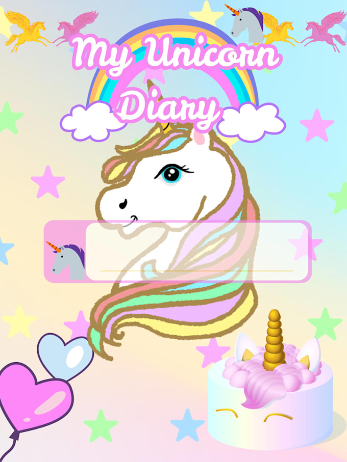 design unicorn digital and printable notebook