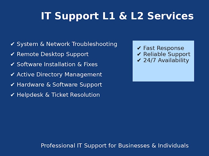 it support engineer with expertise in l1 l2 technical support