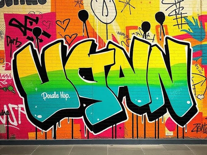 create custom graffiti art designs murals and wall arts