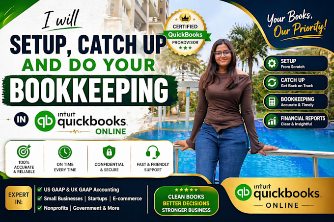 setup, catch up and do your bookkeeping in quickbooks online