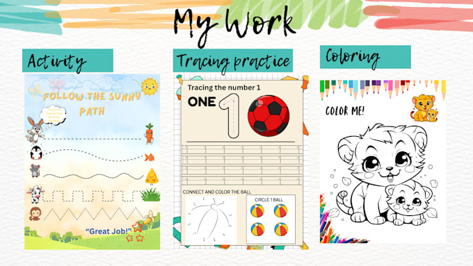 design professional kids worksheets, activity books