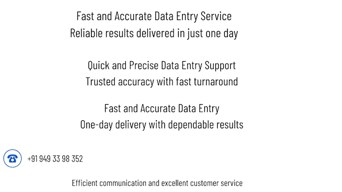 do fast and accurate data entry, excel work, typing job
