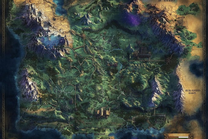 draw hand illustrated vintage and artistic maps