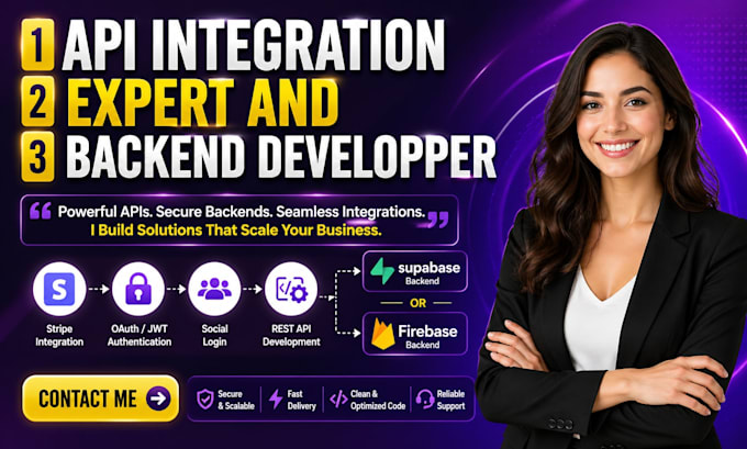 develop stripe API, oauth, jwt, social login, supabase and firebase backend