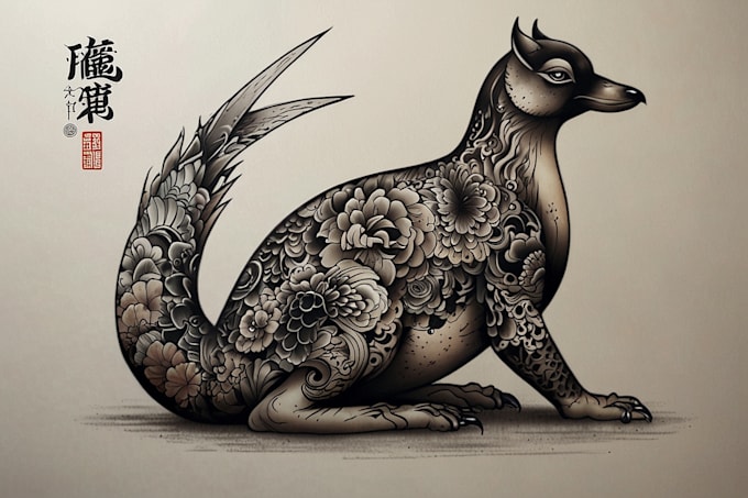 create a japanese style tattoo art