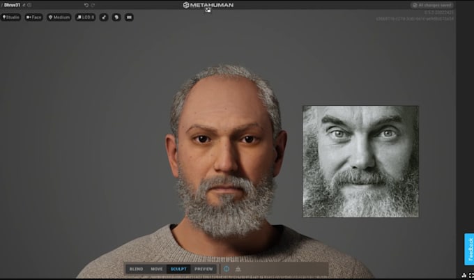create realistic metahuman 3d character model, unreal engine character