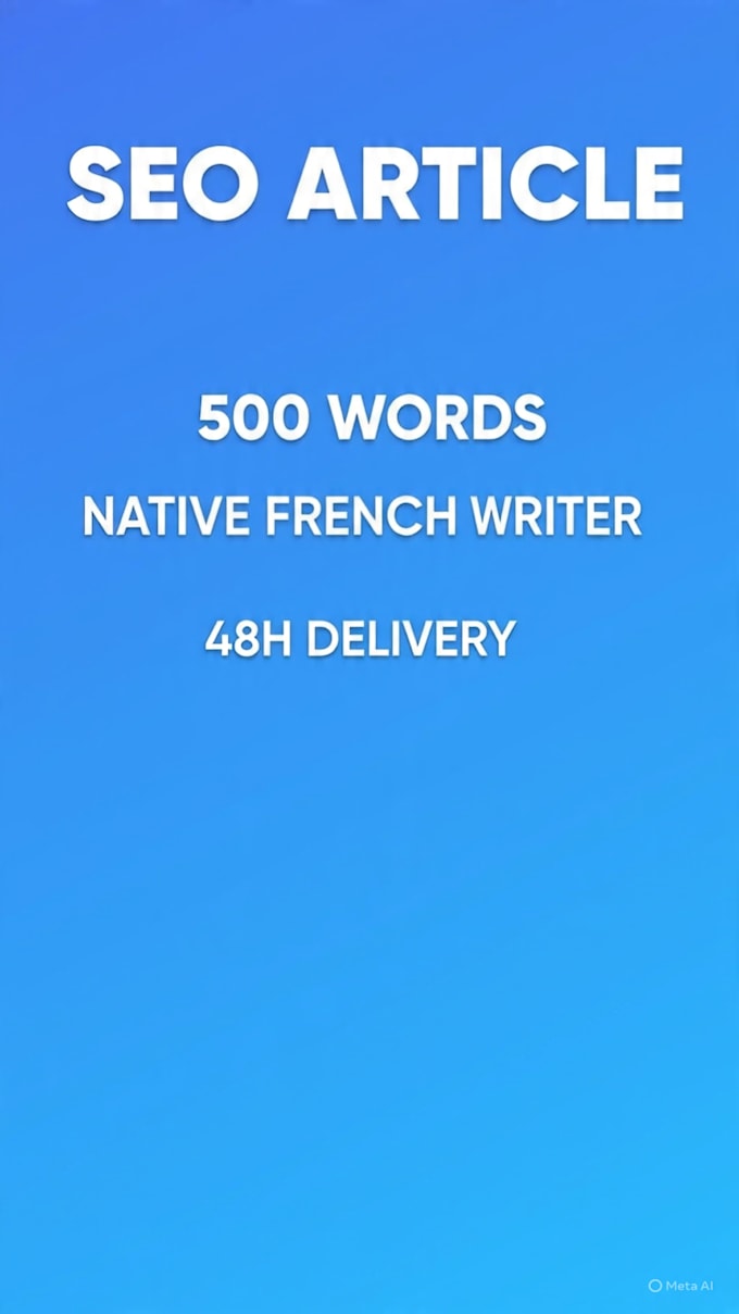 write SEO article in perfect french by native writer