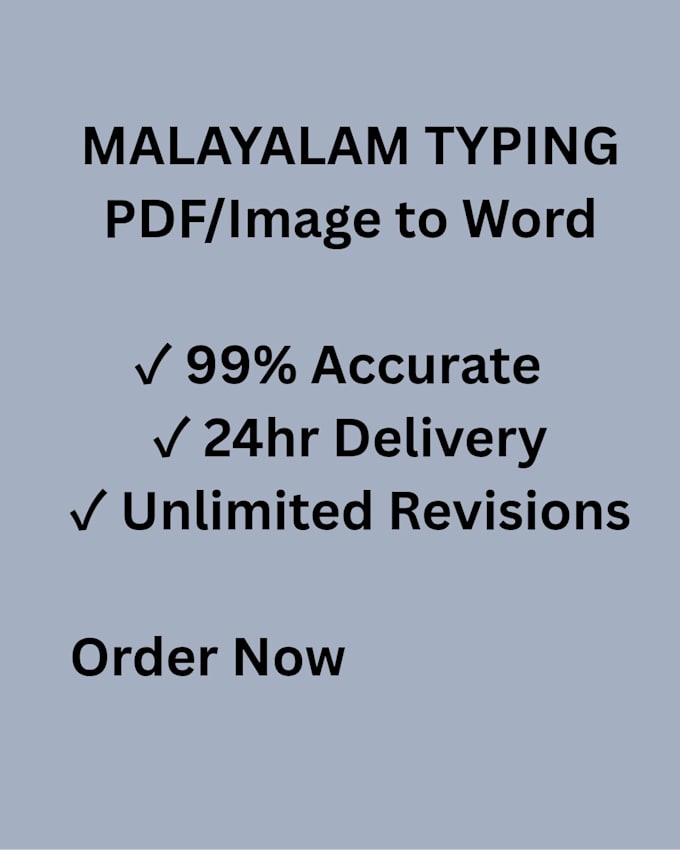 fast and accurate malayalam typing service