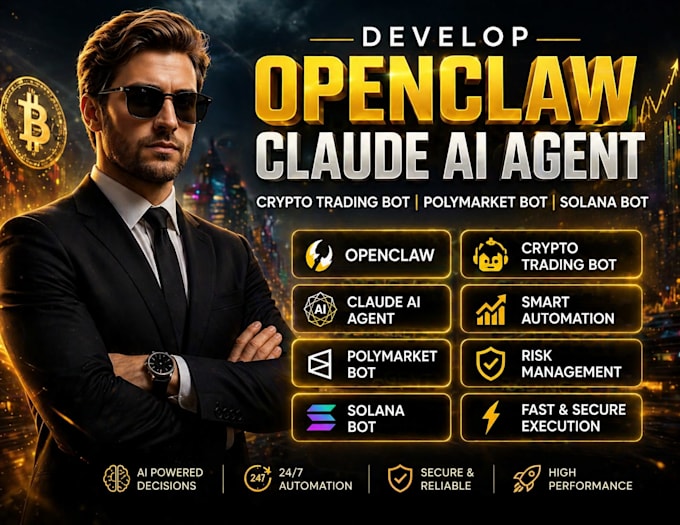 develop openclaw claude ai agent crypto trading bot polymarket bot solana bot