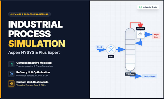 perform industrial aspen hysys process simulations and reactor modeling