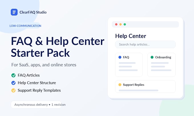 create a help center and faq starter pack for your saas or shopify store