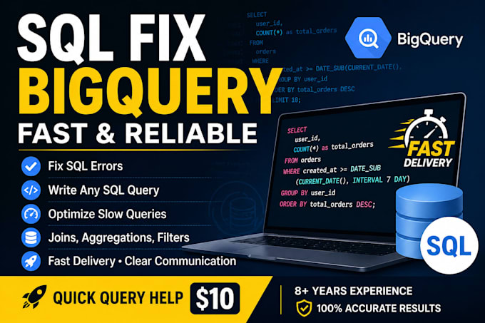fix your sql query or optimize bigquery fast