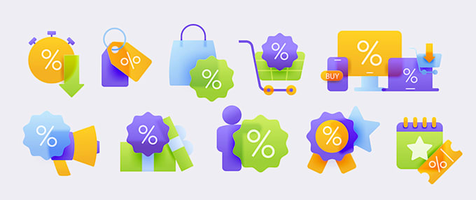 design custom UI icons, buttons and web elements in vector