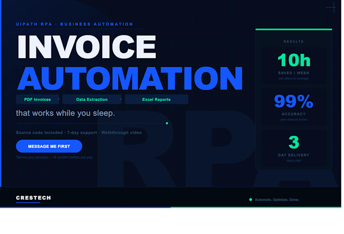 automate invoice processing PDF data extraction and excel financial report