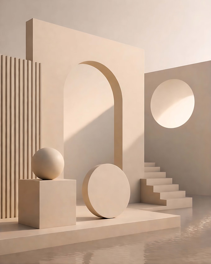create aesthetic 3d abstract ai generated images