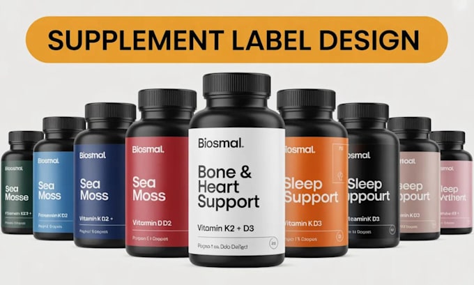 design supplement label, cbd label and product packaging design