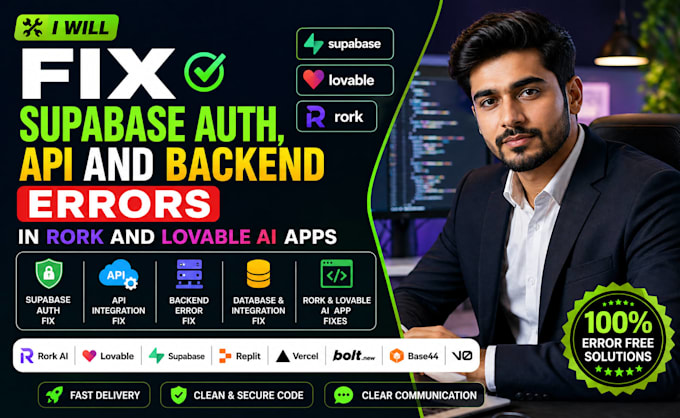 fix supabase auth, API and backend errors in rork and lovable ai apps