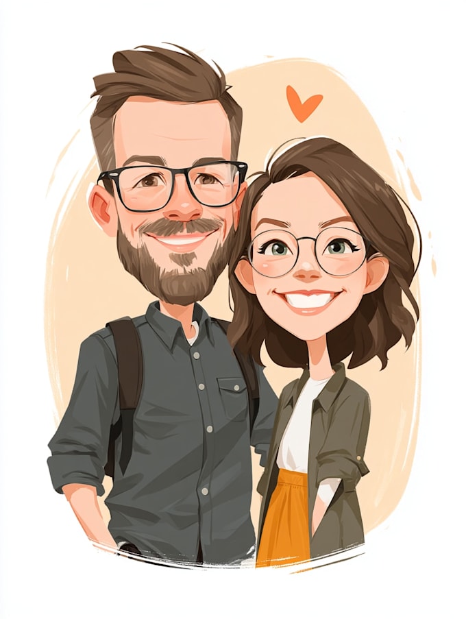 do couple caricature illustration for you