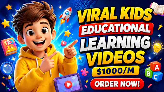 produce viral educational kids learning videos for youtube, nursery rhymes video