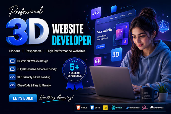 design interactive 3d animated landing page or business website