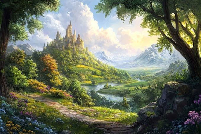 design stunning fantasy landscape