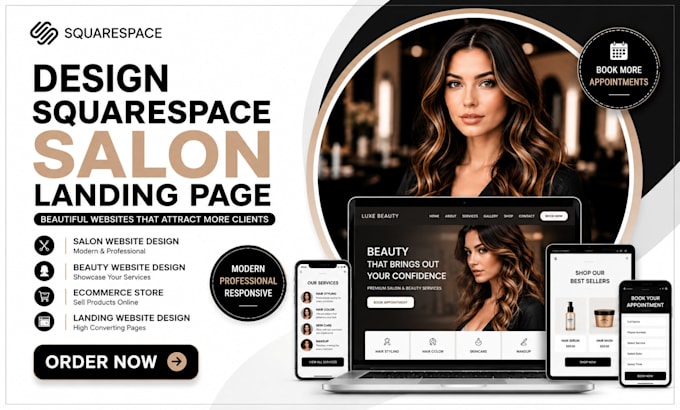 design squarespace salon landing page