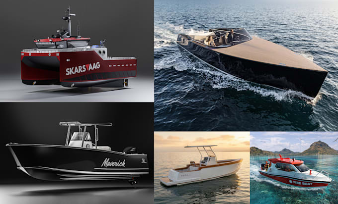 3d model and render realistic yachts and boats