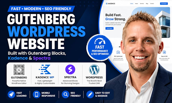 create a gutenberg wordpress website using gutenberg blocks, kadence, spectra