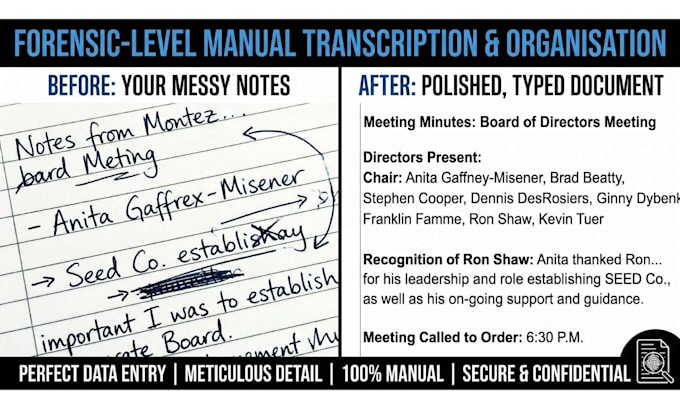 accurately transcribe your physical notes or forms into a digital database