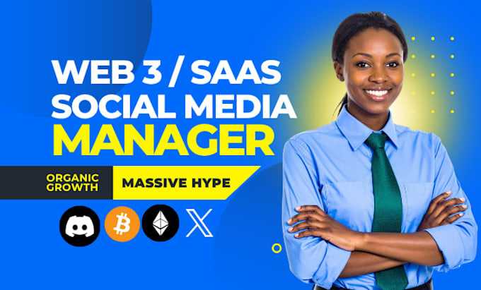 be your web3 crypto blockchain saas fintech startups social media manager
