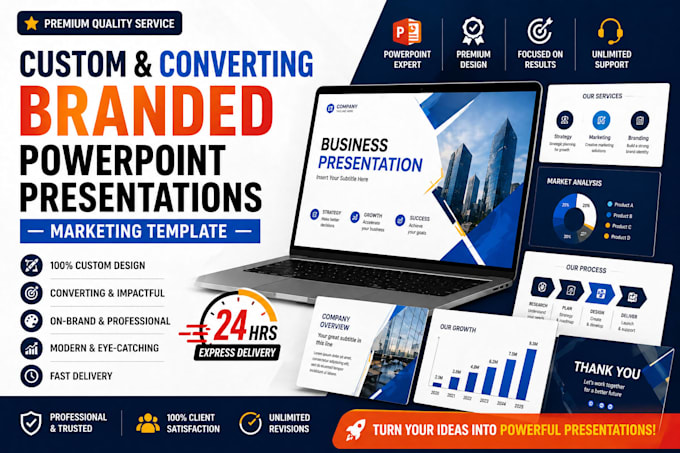 do 24hrs custom converting branded powerpoint presentation,marketing template