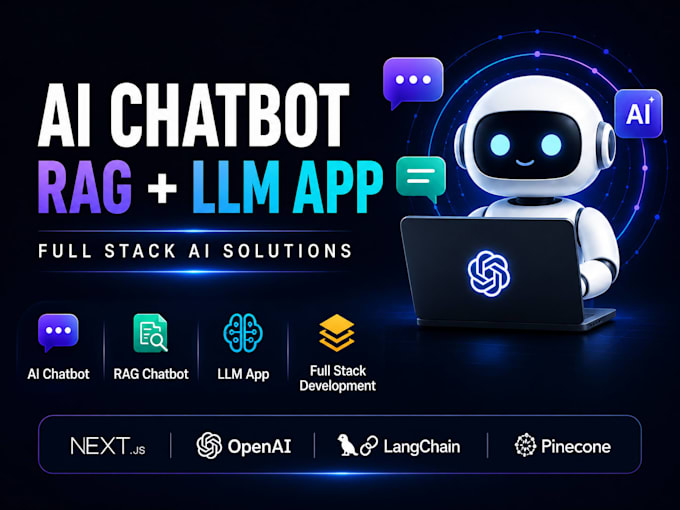 build ai chatbot, rag chatbot, and full stack llm app