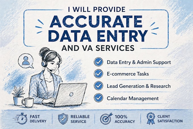 provide accurate data entry and VA services