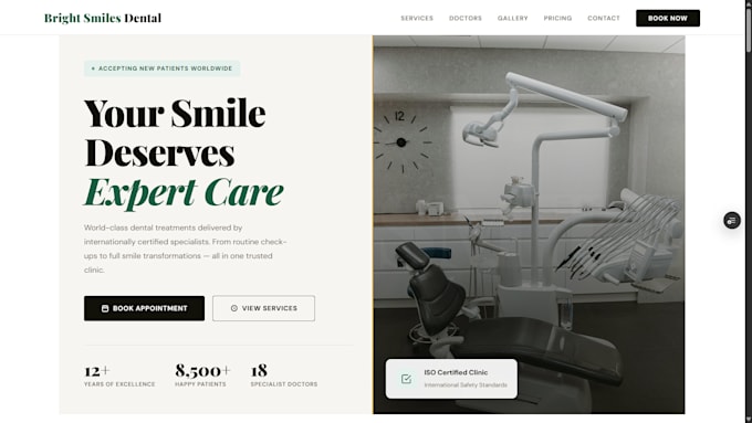 build a professional website for your dental clinic
