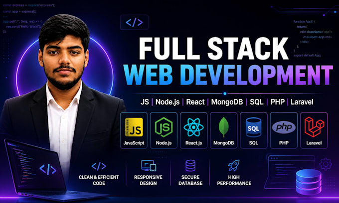 do full stack website development using react and laravel
