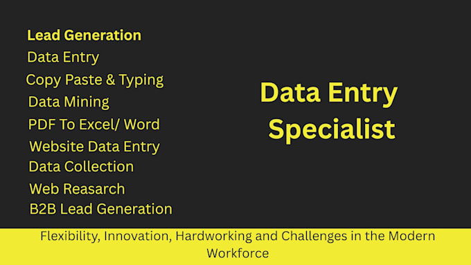 do accurate data entry, web research, and b2b lead generation