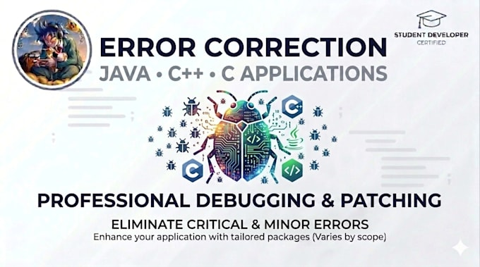 debug and fix your c, cpp and java code issues