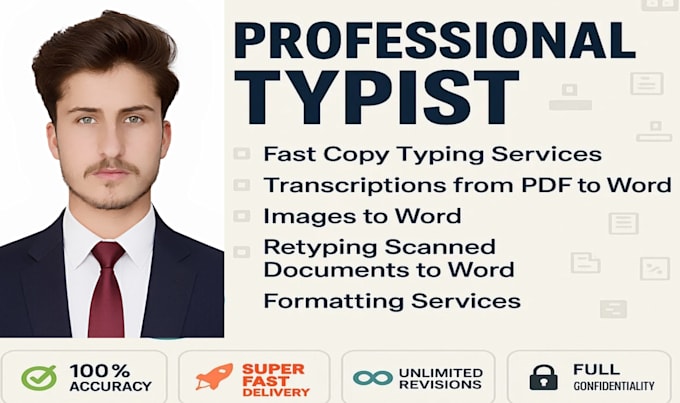 do fast typing job, retype scanned documents, your typist