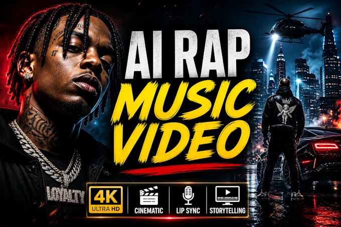 Interprative Rappers Video Crie vídeo musical cinematográfico com ia e vídeo de rap com ia em 4k