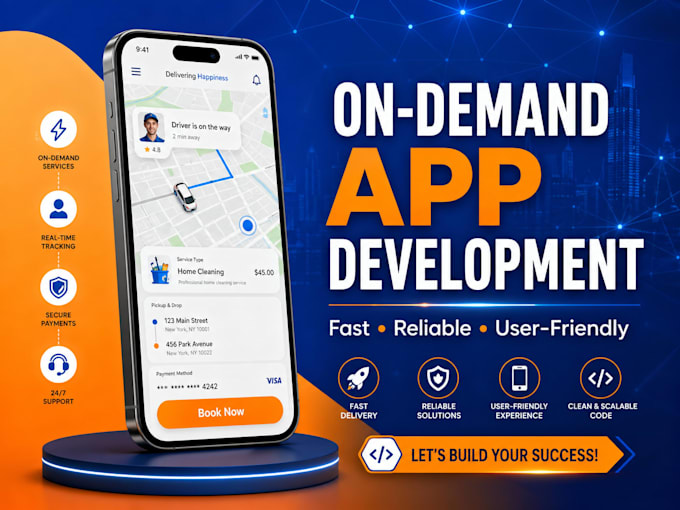 develop a custom on demand service, delivery or booking mobile app