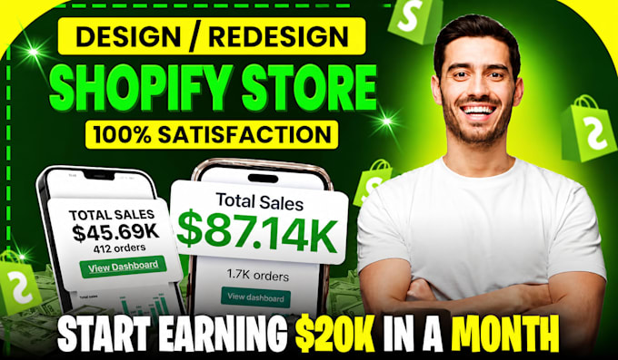 shopify website design dropshipping store and SEO setup