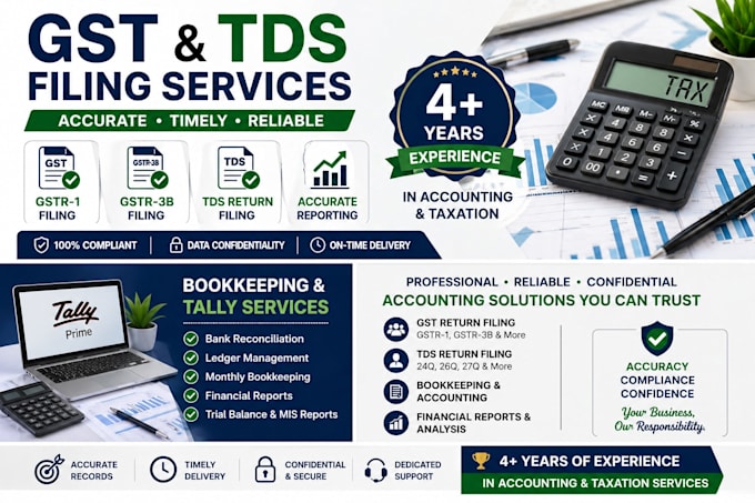 file gst returns gstr 1 and 3b, tds return also accurately