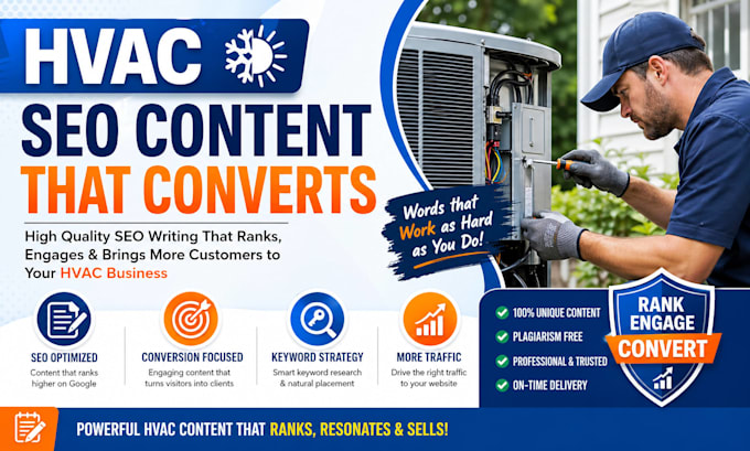 be your professional seo content writer hvac website content  writer