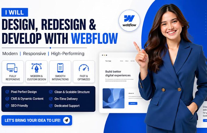 design, redesign webflow website, webflow website development, webflow website