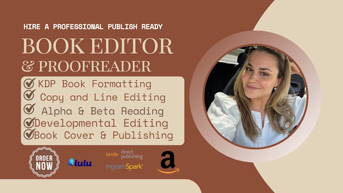 be developmental book editor, ebook writer, proofreading, formatting, KDP