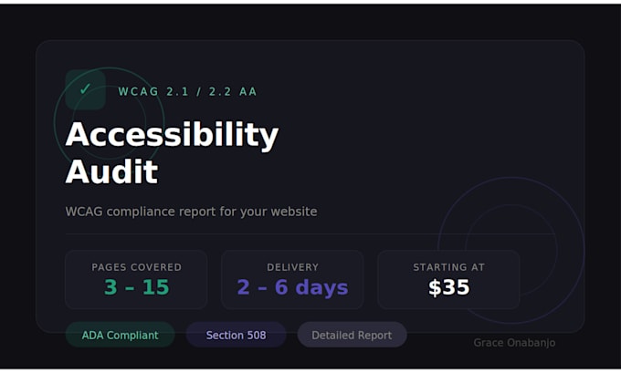 do a wcag accessibility audit for your website and provide a detailed rep