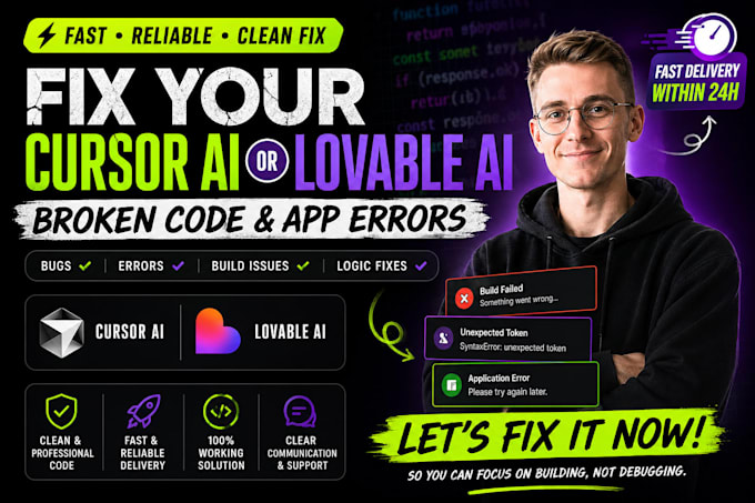fix your cursor ai or lovable ai broken code lovable app errors
