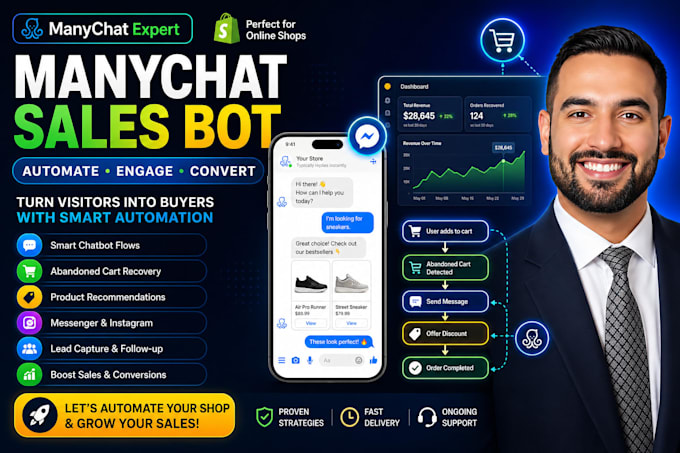 create manychat chatbot for shopify sales