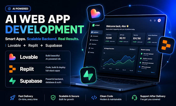 build ai web app with lovable, replit and supabase backend