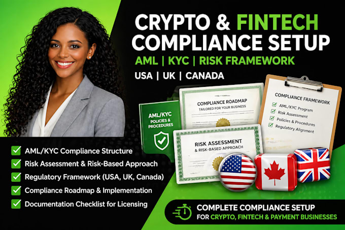 set up crypto, fintech compliance, aml kyc and regulatory framework